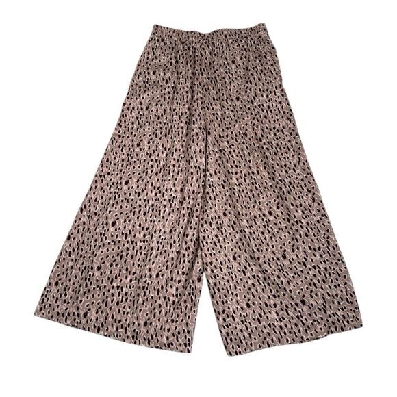 Anthropologie Isobel Cheetah Animal Print Pleated Wide Leg Crop Pants Small W10 - Picture 5 of 8